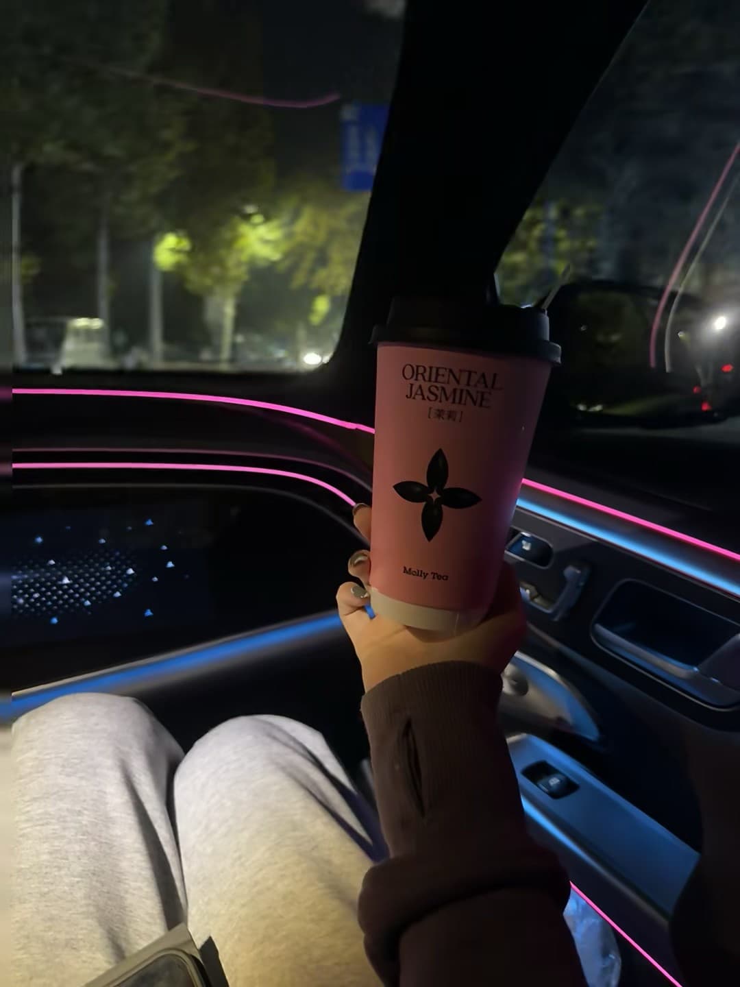 深夜车里喝杯茉莉，霓虹灯比路灯还亮封面图