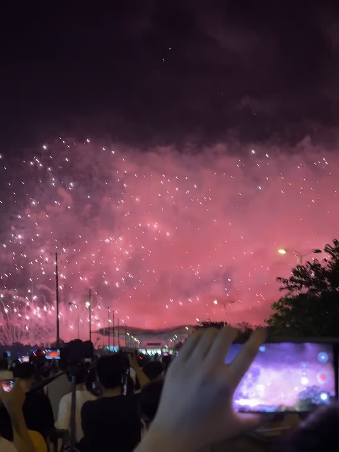 今晚在河滨公园看烟花，手都举酸了…但值得！封面图