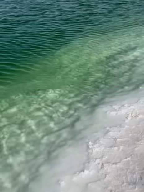 今天在盐湖边晃悠，水清得像打翻了翡翠盘子 🌊封面图