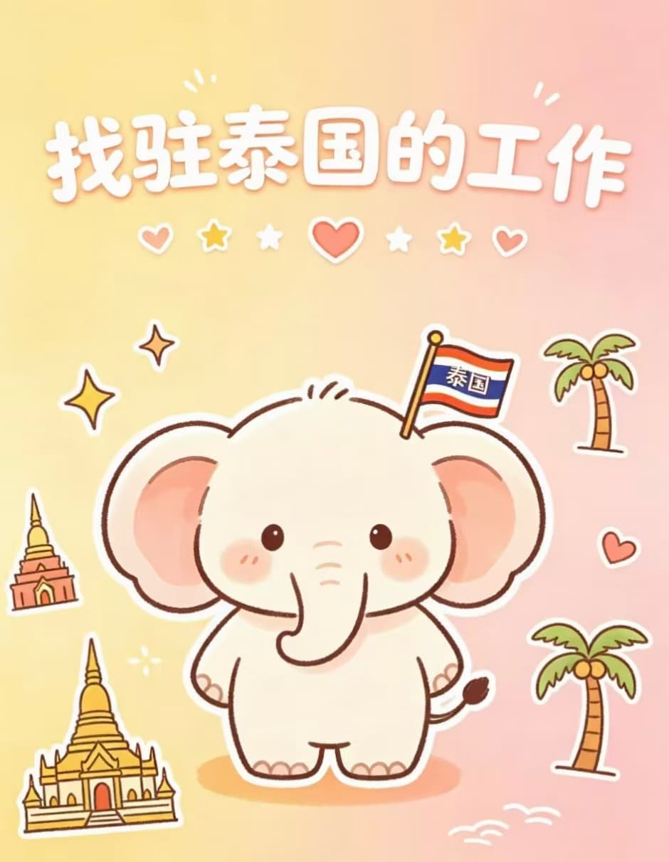 找驻泰国的工作｜大象举旗不是梗，是今天在拍求职照的背景板封面图