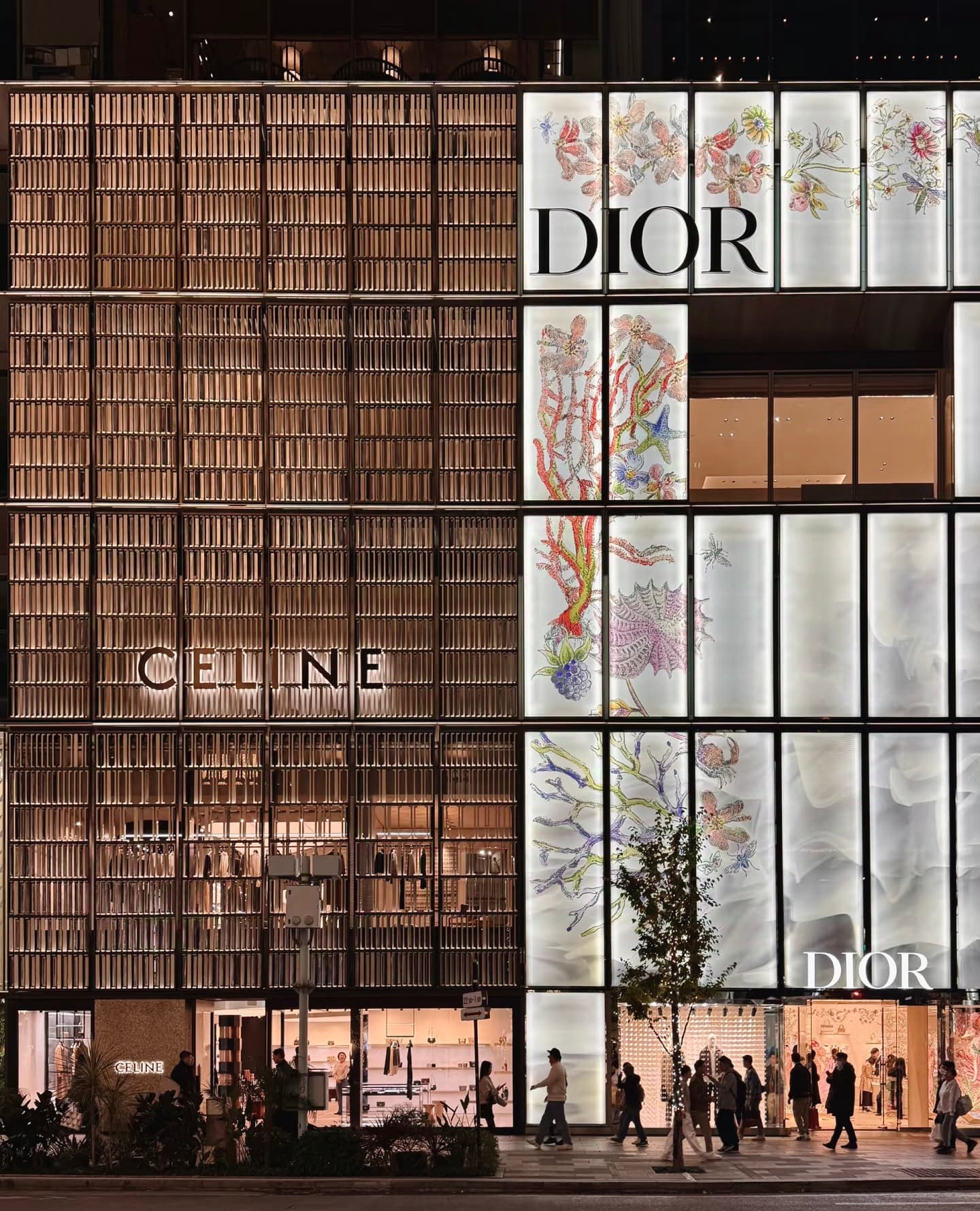 夜巡银座街角，Dior 和 Celine 的玻璃幕墙在霓虹里开花 🌸封面图