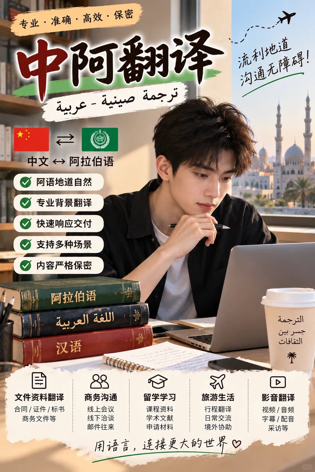 🇨🇳 中阿翻译 🇦🇪｜留学生个人接单封面图