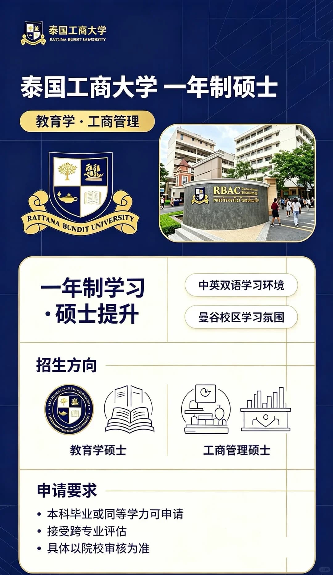 在职想读硕士，可以看看泰国工商大学一年制封面图