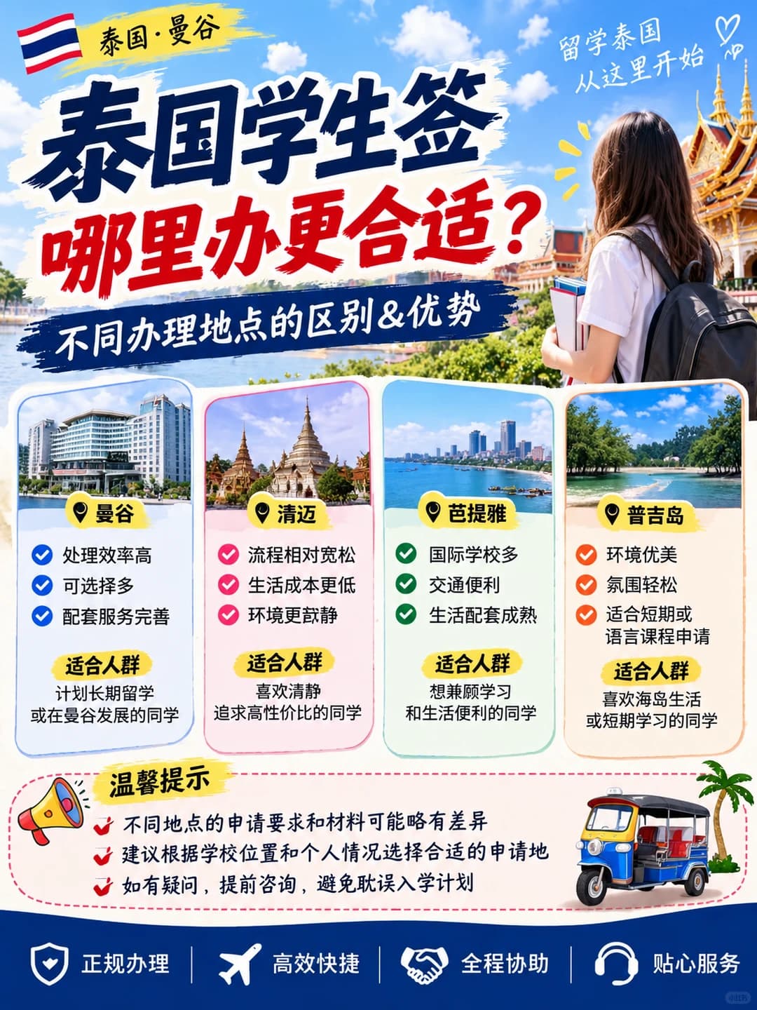 泰国学生签在哪办？怎么选？封面图