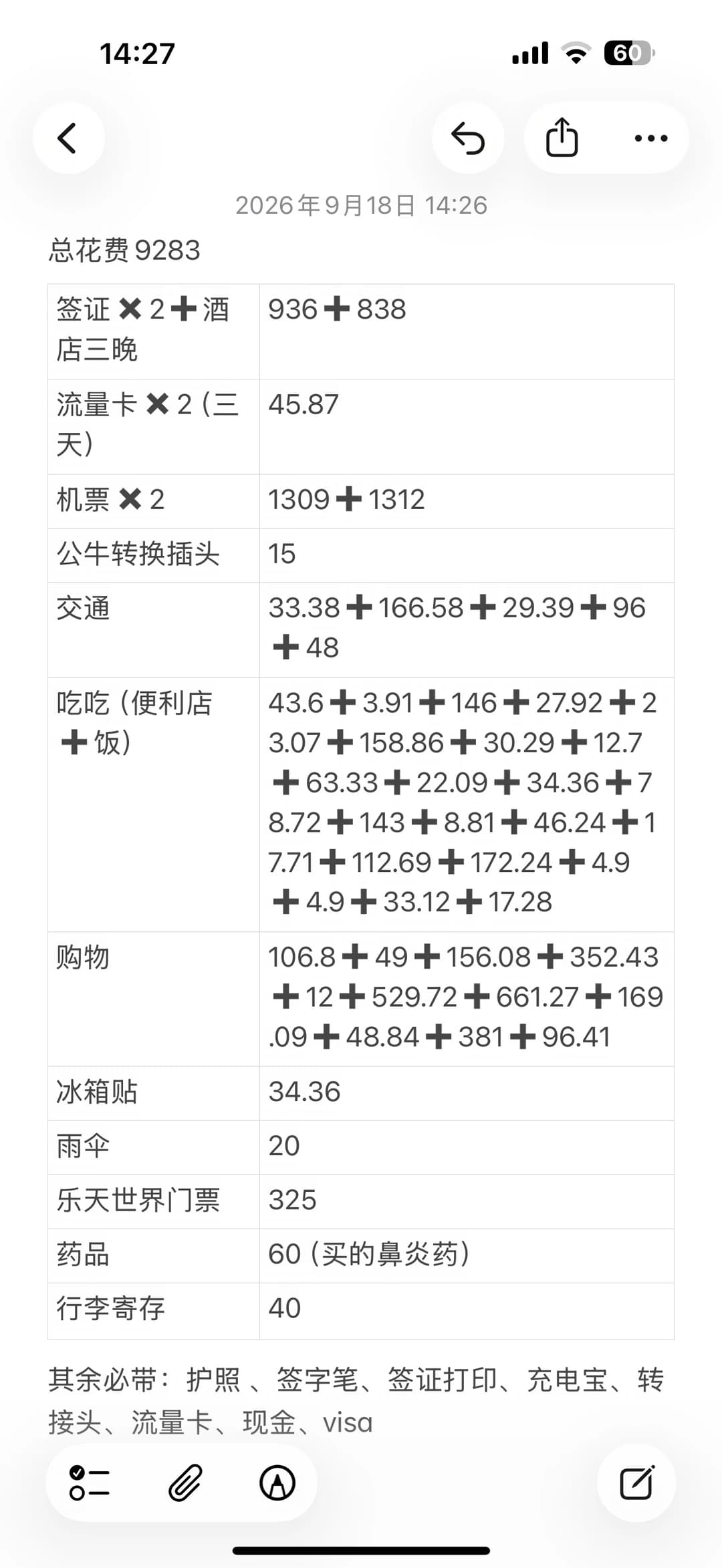 两人小韩四天三晚总花费～封面图
