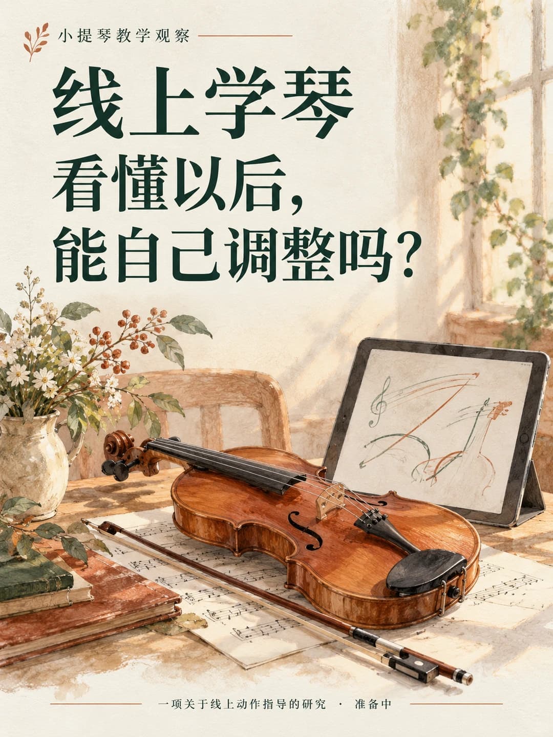 🎻：线上学琴，看懂以后，能自己调整吗？封面图