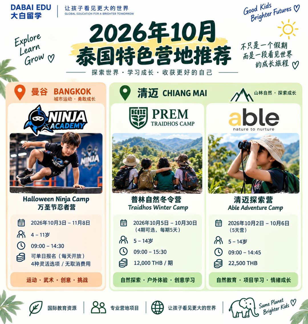 🇹🇭10月泰国营地合集｜曼谷+清迈4个可选封面图