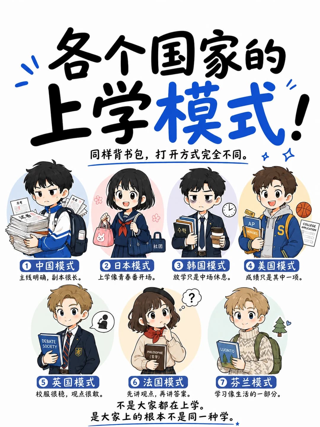 不同国家的上学模式封面图