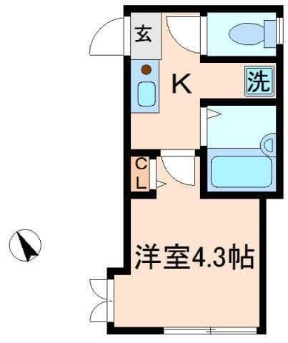平井站步行6分钟1K公寓，月租72,710日元，带独立卫浴和室内洗衣机位封面图