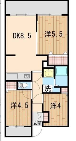 川口市11楼顶层3DK公寓，55.39㎡双阳台，免押金无礼金，近南鳩ヶ谷站封面图
