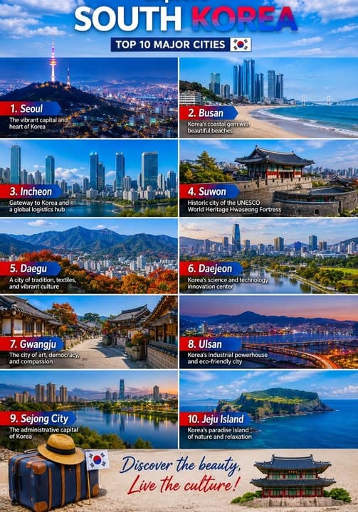 韩国必去十大城市盘点：从首尔繁华到济州岛美景，你最想去哪座？封面图