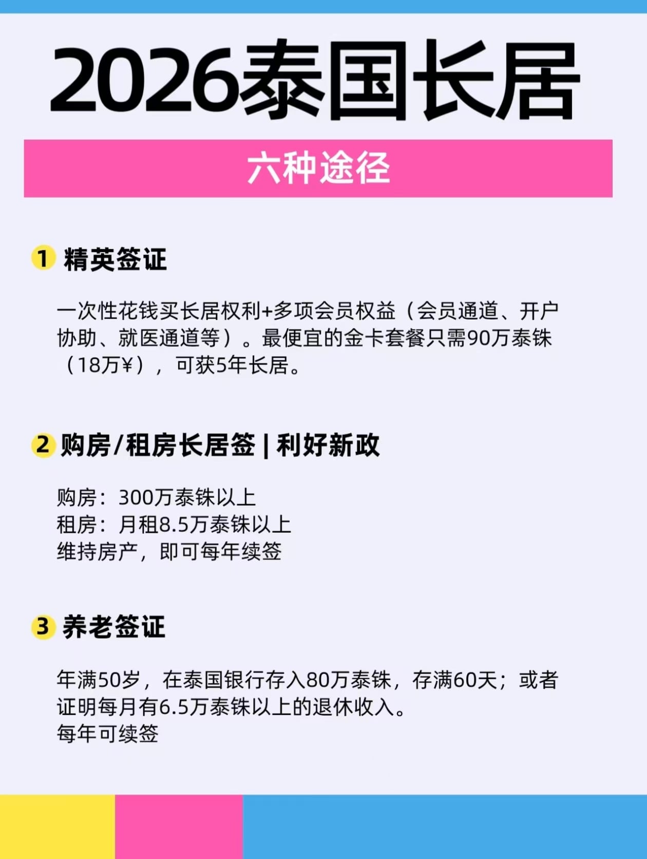 泰国生活，6️⃣种移居方式