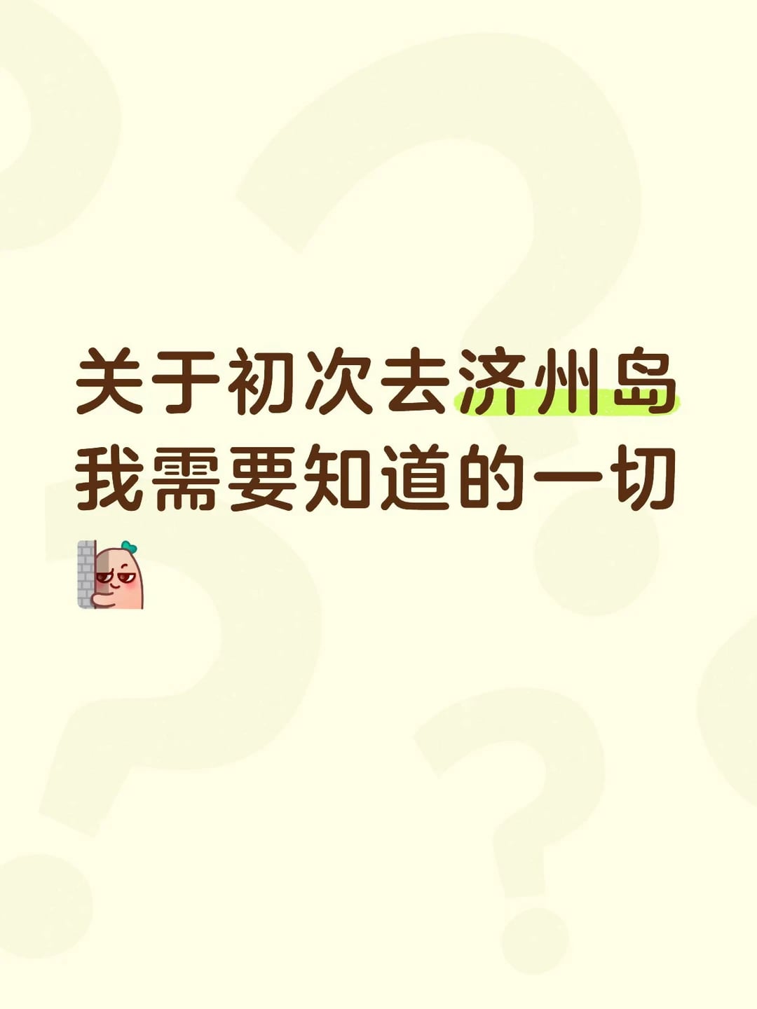 求大家在济州岛的一切建议