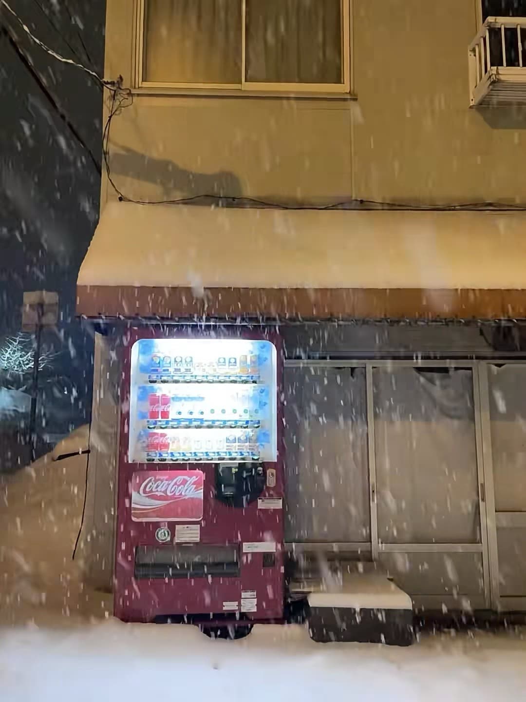 雪夜街角的红色小灯,像被遗忘在冬天里的可乐罐封面图