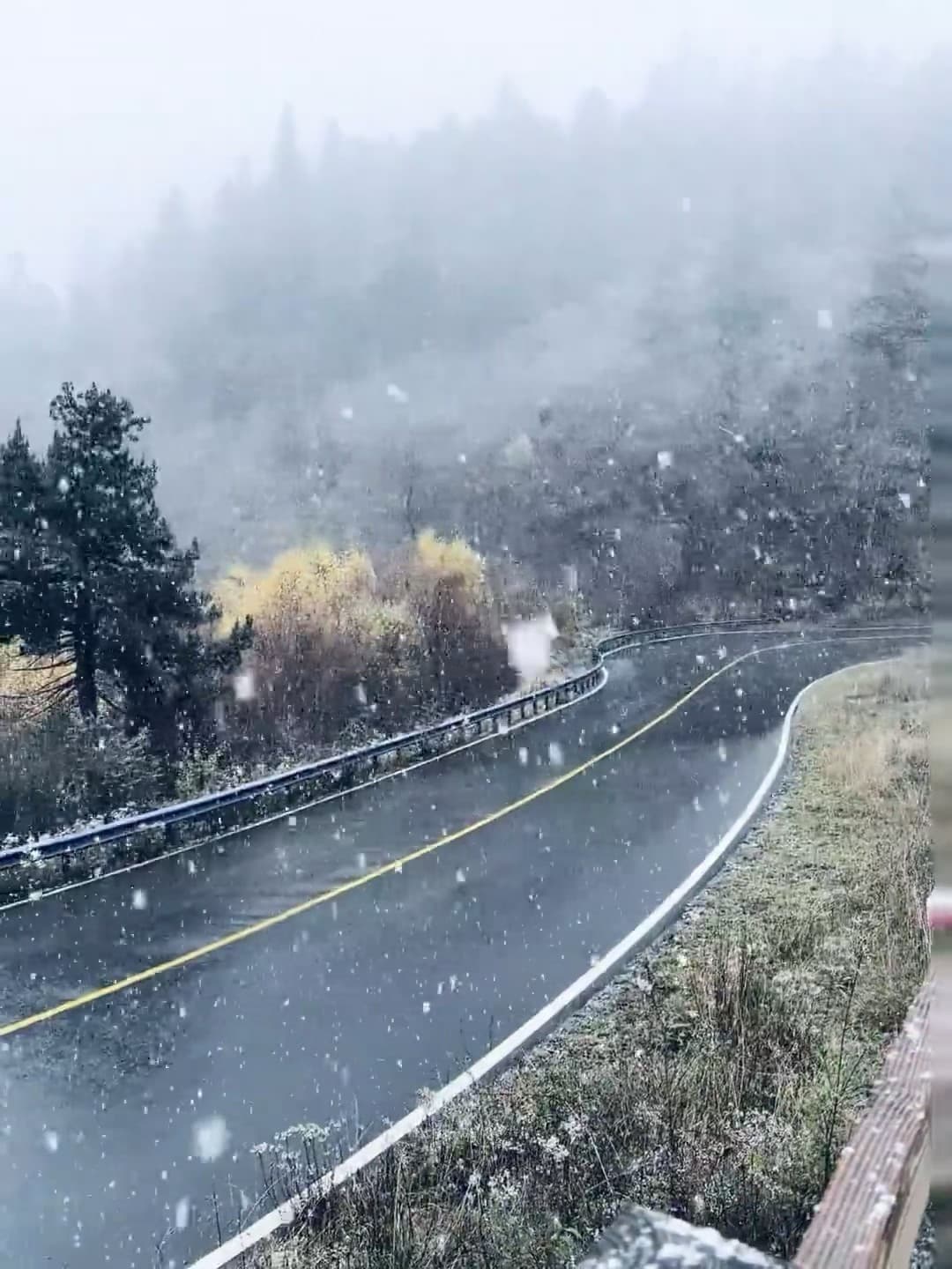 雪天开车路过山弯路,像开了场电影滤镜|今天在The Ridge Road封面图