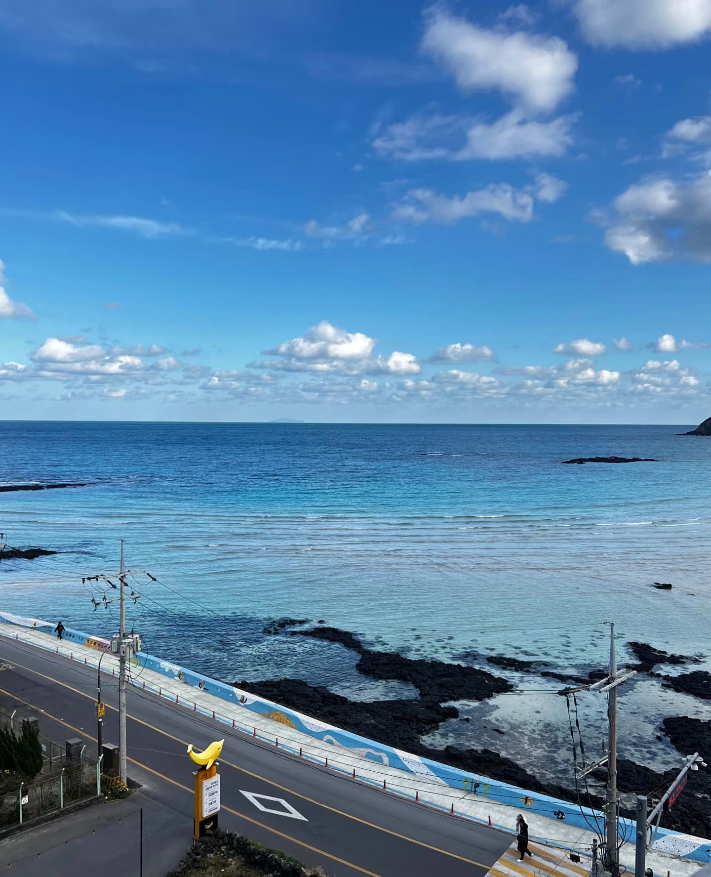 今天在济州岛海边的蓝调时刻,海风把头发吹成海藻卷封面图
