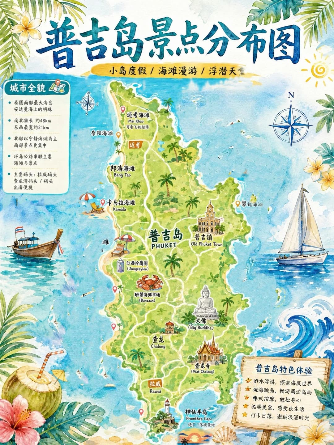 🌴普吉岛旅游|一图玩转普吉岛封面图
