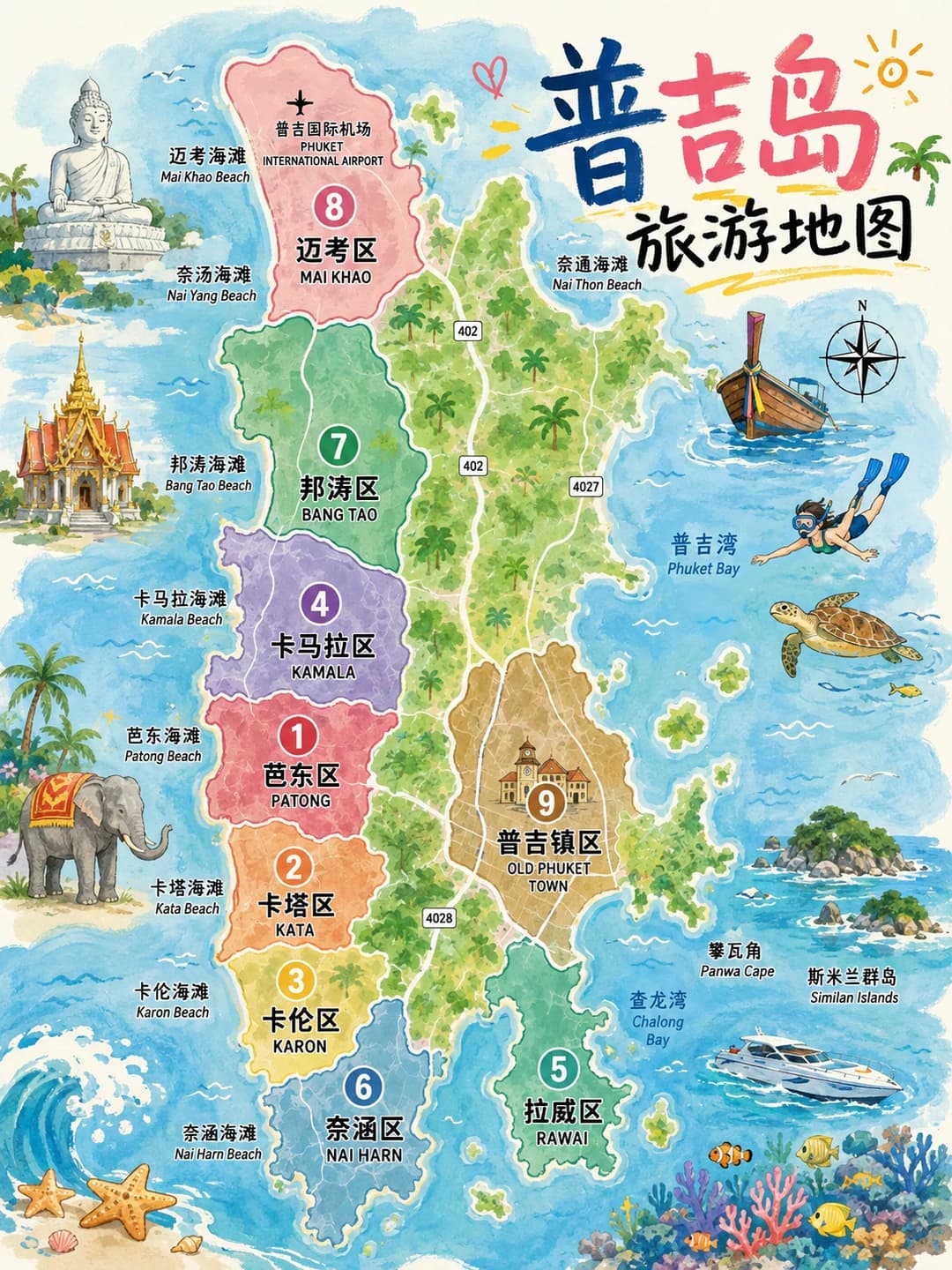 一张图搞懂普吉选湾区✨别订错酒店!封面图