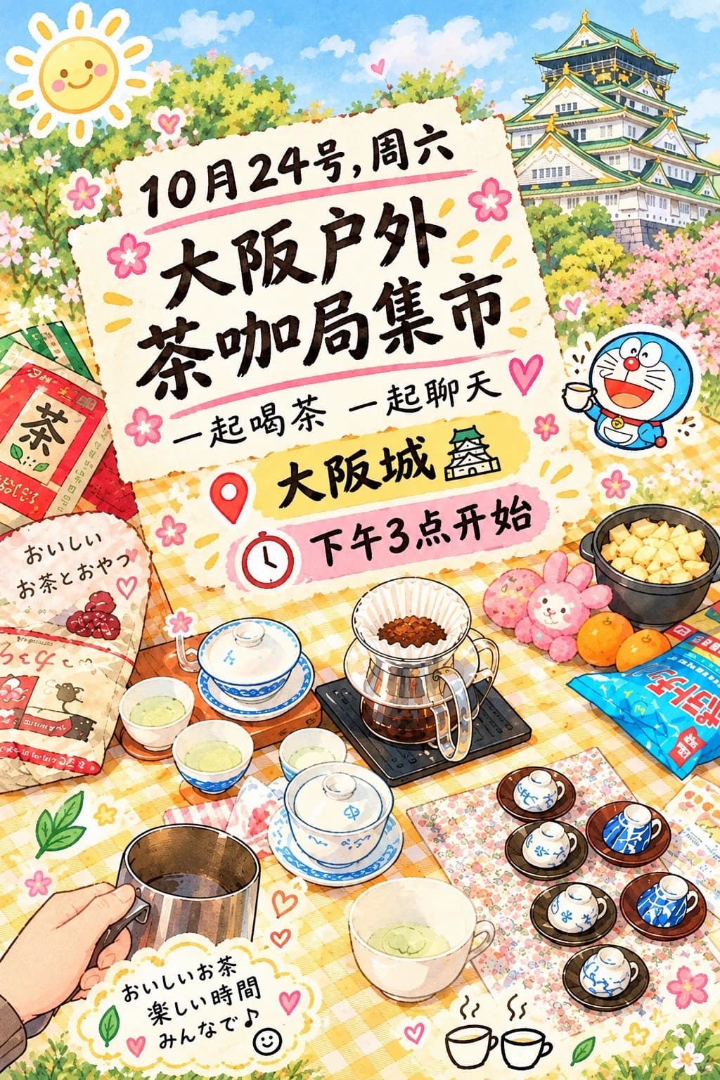 🍂 周六,一起去大阪城公园野餐、散步吧!封面图