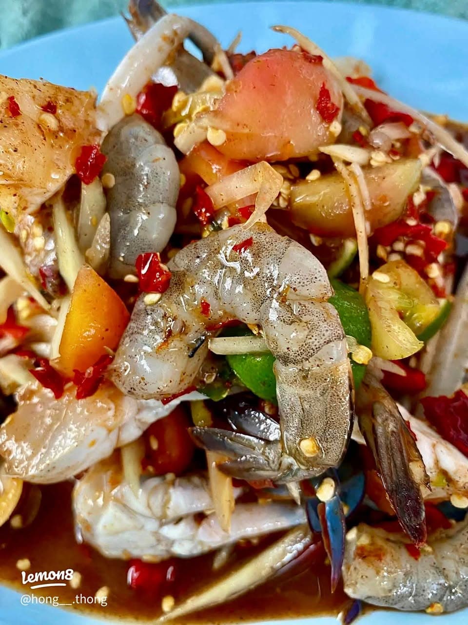 Grab外卖同名同价!曼谷素坤逸53巷特色伊森菜与海鲜,推荐凉拌活虾封面图