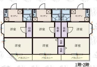 千叶松户2K公寓出租:月租6万日元,免押金礼金,外国人可租封面图